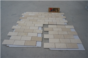 Cream Marfil Marble Polished Mosaic Tiles, Spainish Beige Marble Brick Mosaic, Beige Marble Mosaics for Wall, Floor