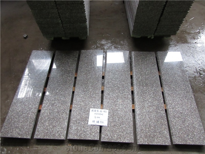 G664 Luoyuan Red Granite Stair Riser Polished Round Edge Competitive Price