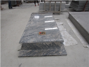 High Quality China Juparana Granite Tombstone Single Monuments, Poland Western Style Monuments Design