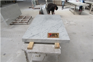 Italian Carrara White Marble Table Countertop Polished Edge Competitive Price,