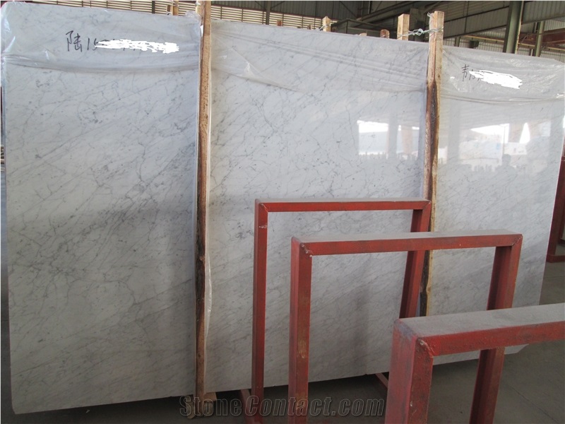 Popular Italian Bianco Carrara White Marble Polished Slabs & Tiles, Cheap White Marble with Grey Veins Flag Slabs, Natural Building Stone Indoor Decoration, Cheap Wholesale Price, Factory Nice Pattern