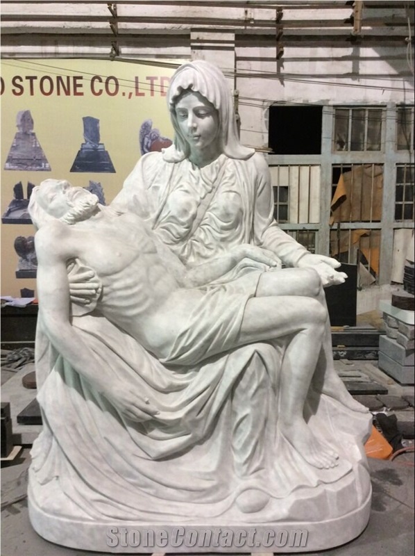 Maria and Jesus White Marble Statue Hunan White Marble