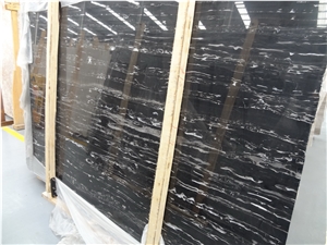 15-1 Silver Dragon Marble Tiles & Slabs, China Nero Portoro, Silver White Dragon, Silver Portoro