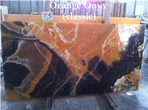 New Production Classic Orange Onyx Slab Polished for Wall Floor