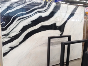 New Production Dalmata Marble Slab China Panda White Marble a Grade for Wall Floor and So on