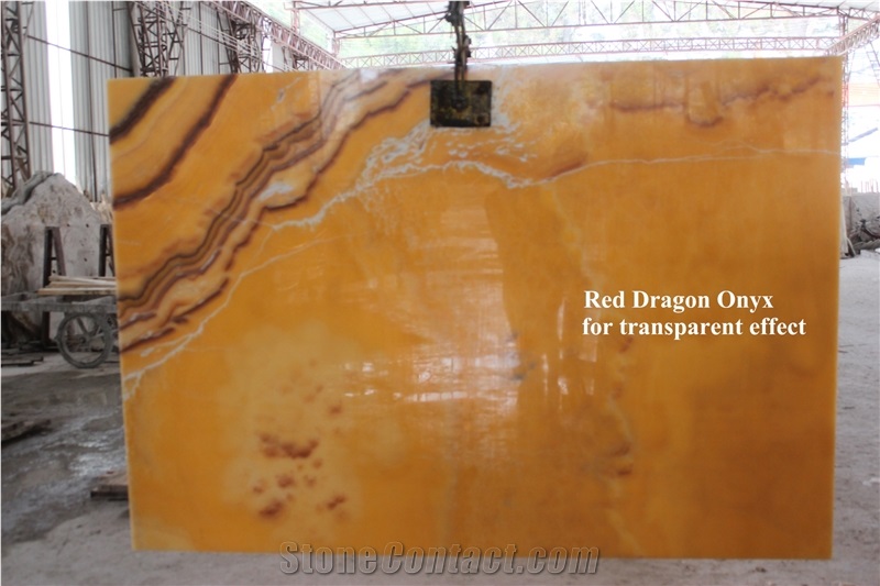 New Production Red Dragon Onyx Tile & Slab for Transparent Effect