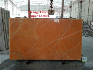 New Production Super Exotic Orange Onyx Slab a Grade Materials