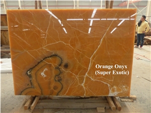 New Production Super Exotic Slab a Grade Orange Onyx Tile & Slab