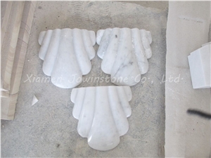 Carrara White Marble Fireplace Decorate Parts, Carrara Scroll and Leaves