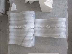 Carrara White Marble Fireplace Decorate Parts, Carrara Scroll and Leaves