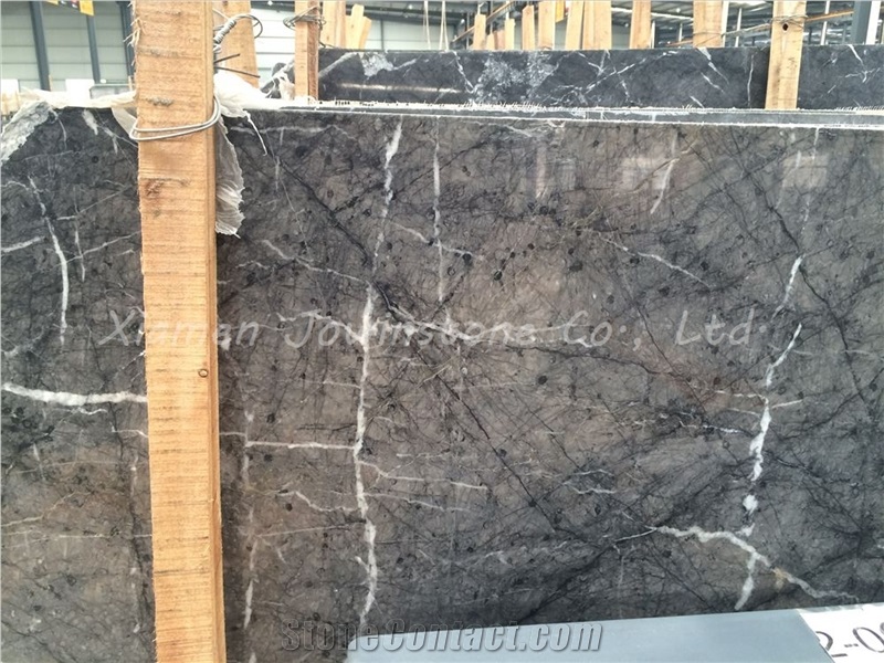 Polished Roma Grey Marble Tiles & Slabs, China Grey/Black Marble for Wall, Flooring, Tiles, Etc
