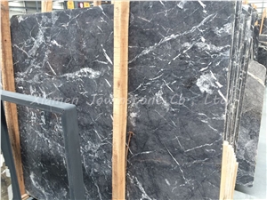 Polished Roma Grey Marble Tiles & Slabs, China Grey/Black Marble for Wall, Flooring, Tiles, Etc