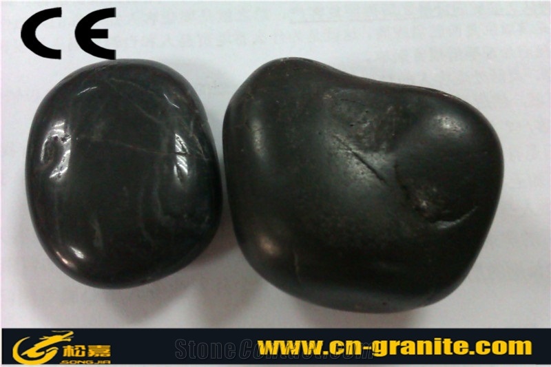 Black Granite Pebble Stone for Flooring,Paving,Black Stone for Landscape
