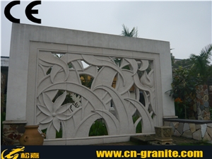China Grey Granite 3d Carving Wall Stone for Sale,Wall Cladding Stone