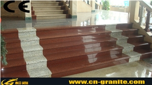 China Red Granite Stone Stairs for Sale, Cheap Factory Price