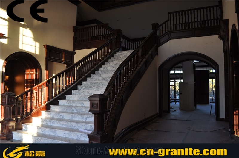 China White Marble Step & Stair for Sale, Indoor Stairs