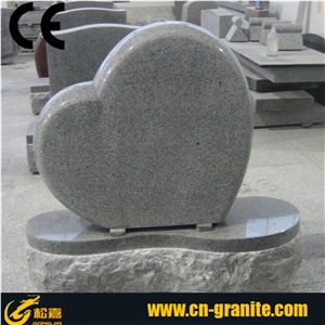 G603 Granite Double Heart Monument,Heart Shaped Tombstone,Heart Tombstone,Heart Shape Monument,Chinese Granite Headstones,Headstones Designs，