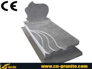Grey Granite Tombstone Simple Style, Grey Granite Tombstone & Monument