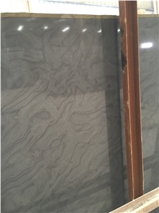 Dark Grey Wooden Sandstone Tile & Slab Brushed Surface