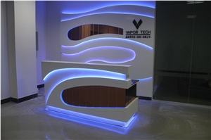 Solid Surface Led Front Desk for Office