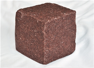 Ruby Red Granite cube stone, cobble stone, pavers 