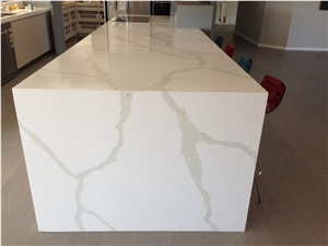 Bst Veined Collection Quartz Stone Pre-Fabricated Tops Customized Countertop with Various Finishing Edge Profiles Non-Porous No Radiation