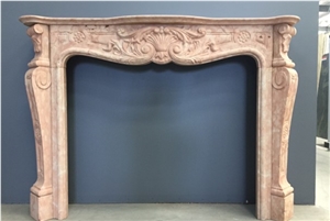 Perlino Rosato Marble European Classic Fireplace