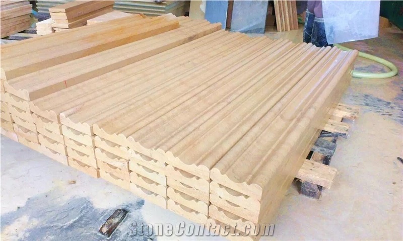Sichuan Yellow Sandstone Molding & Borde, Wooden Veins Cheap Skirtings, Border Moldings
