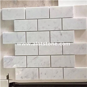 Bianco Carrara Subway Brick Mosaic Tile