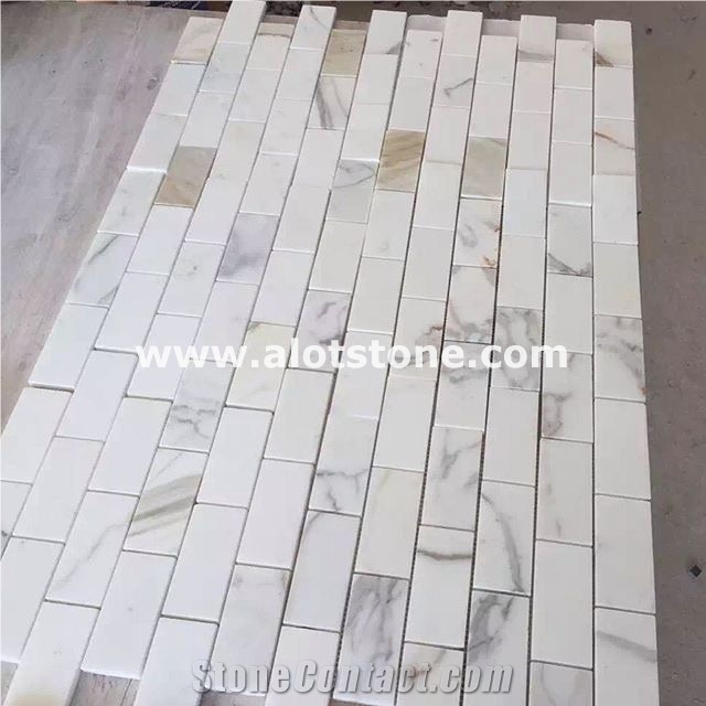 Carrara White Marble Subway Brick Mosaic Tile
