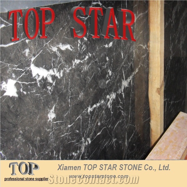 Italy Black and White Marble Slabs
