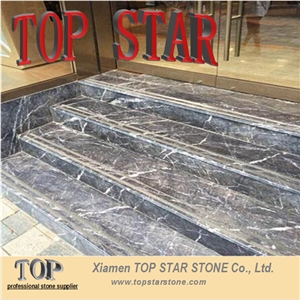 Polished Italy Grigio Carnico Marble Stairs
