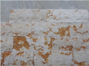 yellow marble Split Face Wall Tiles, Sunny Yellow Marble stacked stone veneer 