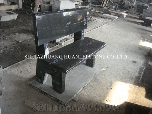 Shanxi Black Granite Exterior Bench, China Black Granite Bench/Garden Bench/Park Bench/Outdoor Chairs