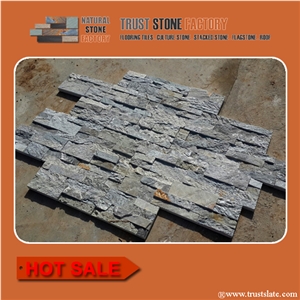 Factory Sell Nature Stone Siding,Gray Slate Ledge Stone,Cultured Stone Facade,Stacked Stone Veneer,Stone Wall Panels