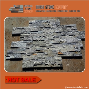 Factory Supply Grey Slate Nature Stone Siding,Cheap Ostrich Grey Slate Ledger Stone Siding,Fireplace Decoration Cultured Stone Facade,Stack Stone Veneer,Stone Panels