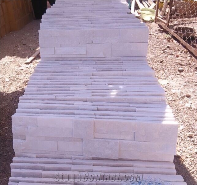 Beige Limestone Cultured Stone Tile Size 40*20*2 and 3 Cm.For Wall Cladding
