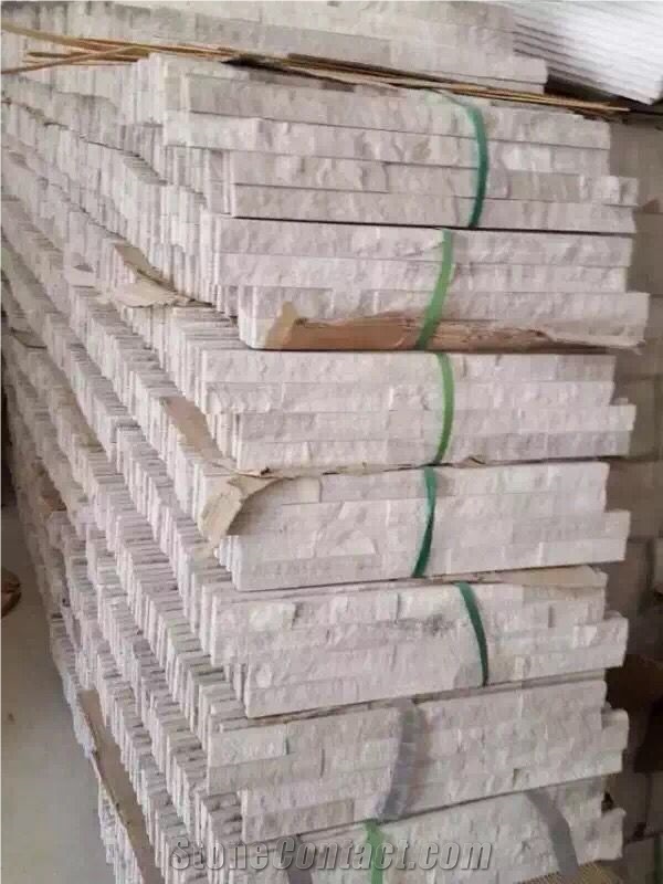 White Marble Cultured Stone Tiles for Wall Cladding