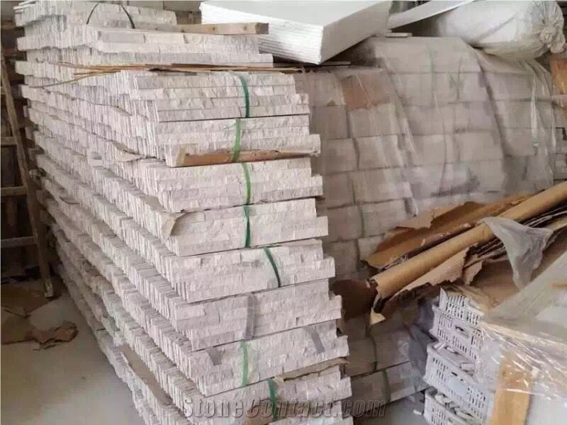 White Marble Cultured Stone Tiles for Wall Cladding