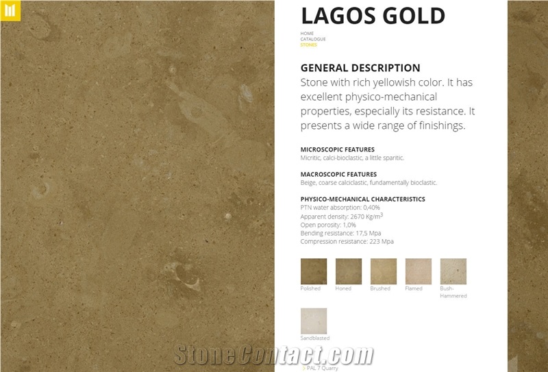 Lagos Gold Limestone Tiles, Slabs