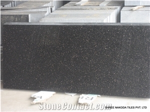 Black Galaxy Granite Slabs Tiles, India Black Granite Tile Wall Cladding Panel,Interior Walling Skirting Pattern