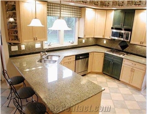 G682 Granite Kitchen Countertops, Yellow Granite Kitchen Worktops
