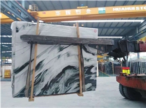Panda White Marble Slabs Tiles Panel Villa Interior Wall Cladding,Hotel Floor Covering Skirting for Pattern-Gofar
