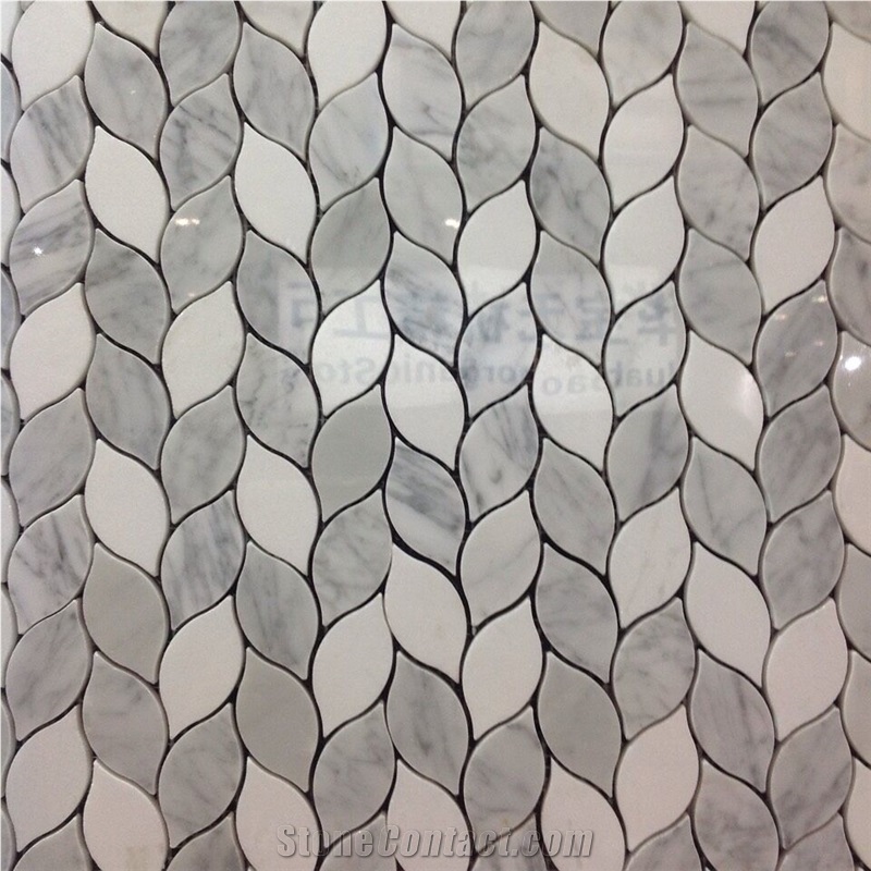 New Deisng Of White Marble Mosaic Tiles for Interior Decoration
