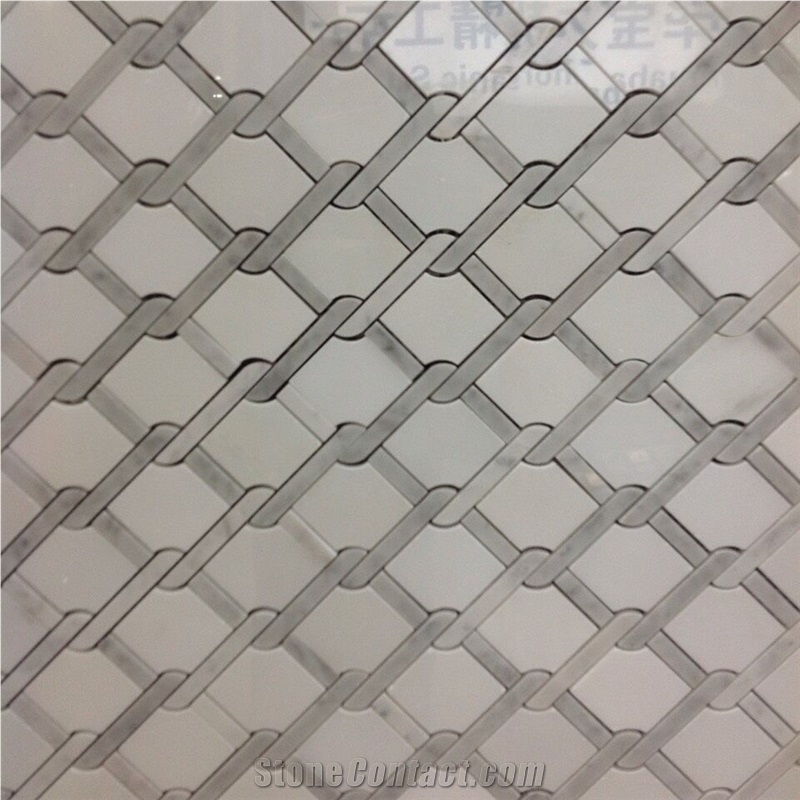 New Deisng Of White Marble Mosaic Tiles for Interior Decoration