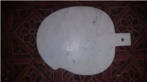 Banswara White Marble Mango Shaped Cutting Board