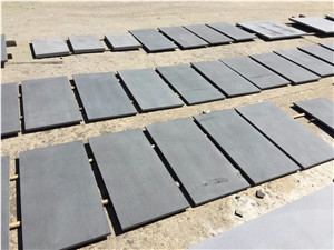 Hainan Black Basalt Sawn 400 Grit Tiles, China Black Basalt Floor Tiles, Dark Bluestone Walling & Flooring Sawn 400 Grit Tiles