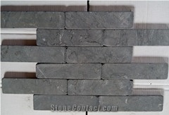Natural Classic Tumbled Black Limestone Brick Mosaic for Wall and Floor
