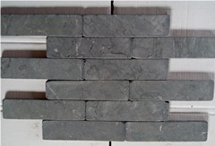 Natural Classic Tumbled Black Limestone Brick Mosaic for Wall and Floor