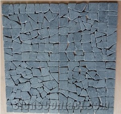 New Design Tumbled Black Limestone Mosaic Pattern for Wall and Floor